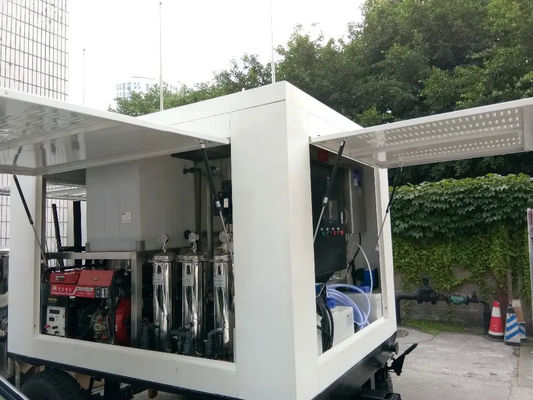 Outdoor Engineering Draagbaar mobiel waterzuiveringssysteem op vrachtwagen