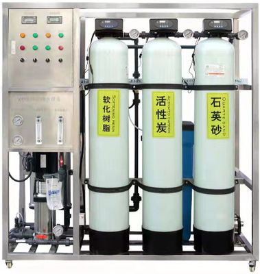 1TPH 2.1kW-380-415V 3xFRP Tanks Brackish water Omgekeerde osmose waterinstallatie