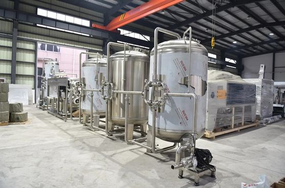 10TPH 19kW-380-415V 2xSS304 Tanks Zoutwater Omgekeerde osmose waterinstallatie