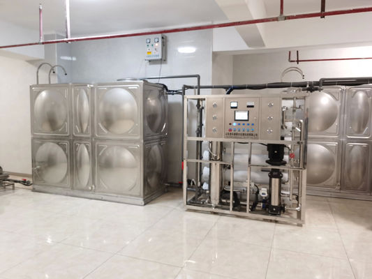 10TPH 19kW-380-415V 2xSS304 Tanks Zoutwater Omgekeerde osmose waterinstallatie