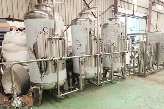 10TPH 19kW-380-415V 3xSS304 Tanks Zoutwater Omgekeerde Osmose Watercentrale