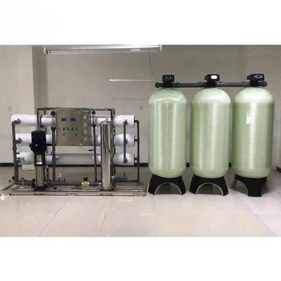 8TPH 14kW-380-415V 3xFRP Tanks Brackish water Omgekeerde osmose waterinstallatie