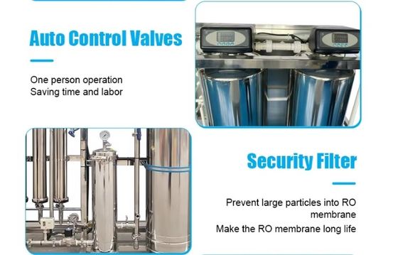 Aanpasbare 250L/H 3xSS304 Tanks Brackish Water Omgekeerde Osmose Water Plant