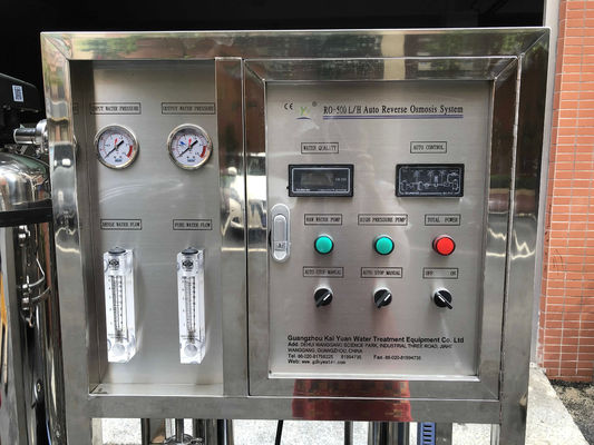 500L/H 2xSS304 opslagtank Omgekeerde osmose waterinstallatie voor commerciële waterzuivering