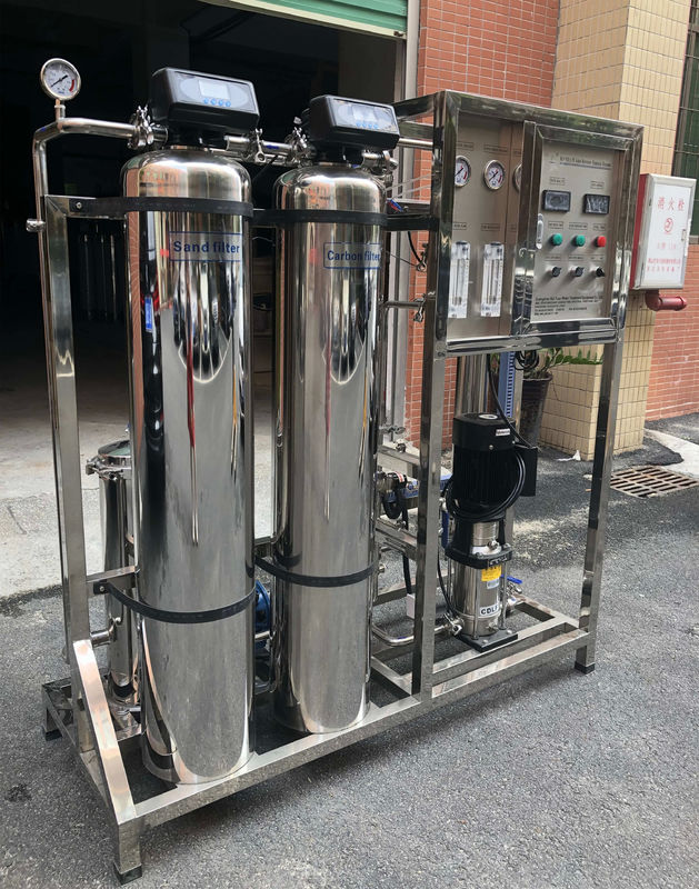 500L/H 2xSS304 opslagtank Omgekeerde osmose waterinstallatie voor commerciële waterzuivering