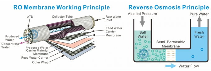 5TPH 7.4kW-380-415V 3xSS304 Tanks Zoutwater Omgekeerde Osmose Watercentrale 0